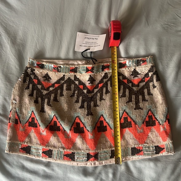 All Saints Spitalfields Embellished Aztec Skirt, Size~6 - Picture 4 of 13